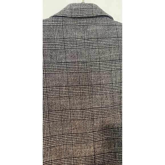 H & M Double Breasted Blazer Loose Fit Checked Grey Black Womens  Size 2 Lined - Picture 11 of 12